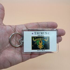 Vintage 90s Taurus Zodiac Keychain